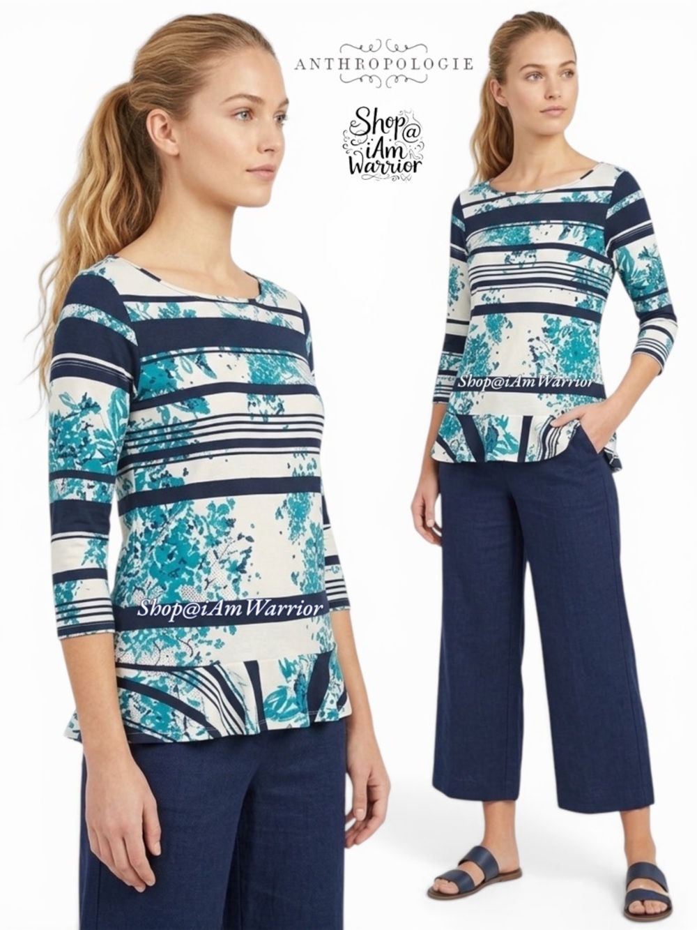 Anthropologie {Weston Wear} striped peplum top *shop@iamwarrior